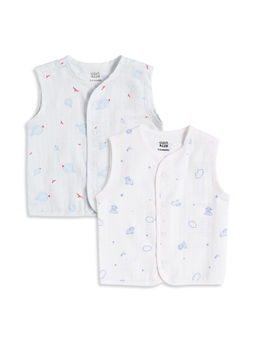 MINI KLUB - New Born Baby Boys Jhablas - White (Pack of 2)
