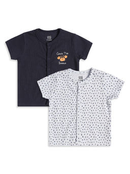 MINI KLUB - New Born Baby Boys Front Open Jhablas - Multi-Color (Pack of 2)