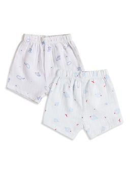 MINI KLUB - New Born Baby Boys Mus-Woven Shorts - White (Pack of 2)