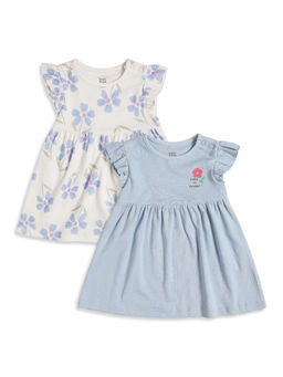 MINI KLUB - New Born And Baby Girls Dress - Multi-Color (Pack of 2)