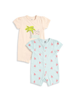 MINI KLUB - Baby Girls Romper - Multi-Color (Pack of 2)