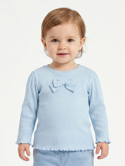 MINI KLUB - Baby Girls Knit Top - Sky Blue