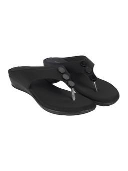 LAZERA SHOES - Womens Effortless Flat Everyday Casual Chappal Black