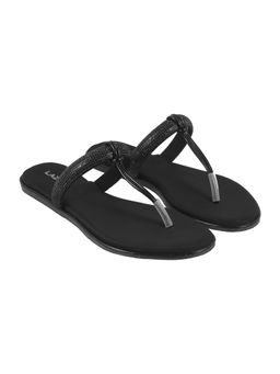 LAZERA SHOES - Womens Stylish Flat Platform Luxe Formal Chappal Black