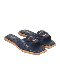 LAZERA SHOES - Womens Effortless Flat Everyday Casual Chappal Blue