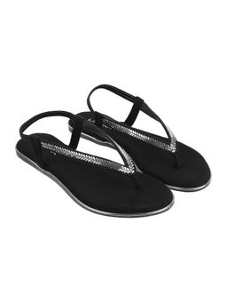 LAZERA SHOES - Womens Sophisticated Flat Statement Formal Sandal Black