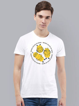 Free Authority - Minions Printed White T-Shirt for Men