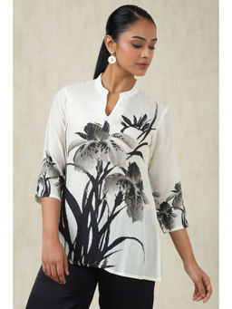 Soch - Womens White Muslin Botanical Floral Print Tunic