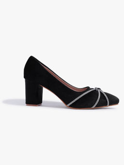 Carlton London - Women Embellished Black Party Wear Pumps