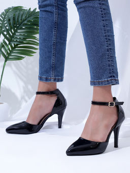 Carlton London - Women Solid Black Party Wear Heels