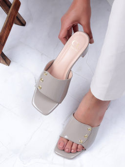 Carlton London - Women Solid Grey Party Wear Sandals