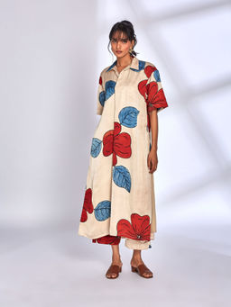 Hasttvam - Fleur Multi-Color Floral Block Print Co-Ord (Set of 2)