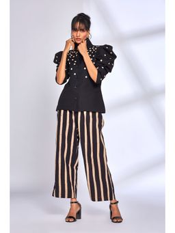 Hasttvam - Amor Black Stripes Co-Ord (Set of 3)