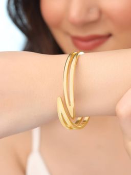 Yellow Chimes - Golden Bold Bangle Bracelet for Women