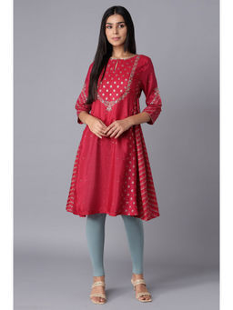 WISHFUL by W - Red Floral Kurta