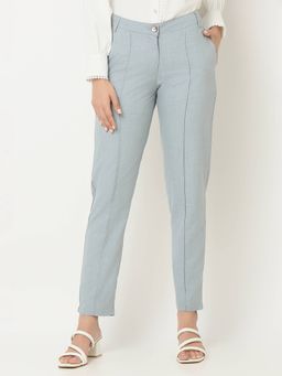 Not So Pink - Solid Grey Pleat Detailing On The Front Trouser