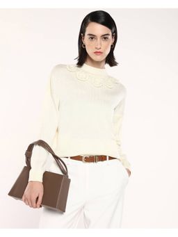 RAREISM - Women Adhara Off-White Regular Sweater