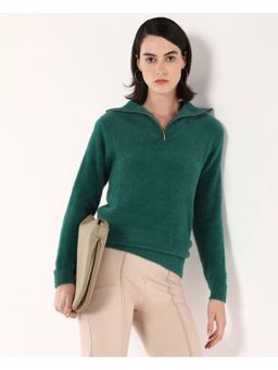 RAREISM - Women Asser Green Relaxed Sweater