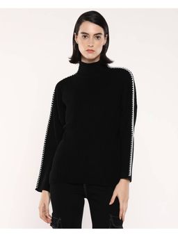 RAREISM - Women Cassiopeia Black Relaxed Sweater