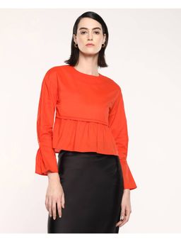 RAREISM - Women Kingwell Orange Relaxed Top