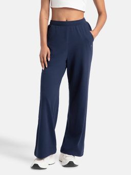 Jockey - A158 Women Super Combed Cotton Rich Straight Fit Wide Leg Pants - Navy Blazer