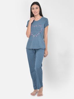 Lyra - 701 Cotton Printed Night Suit For Women-Multi-Color