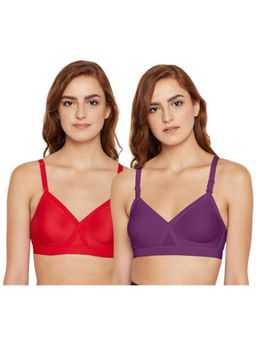 Bodycare - Pack of 2 B-C-D Cup Bra In Red & Wine Colour