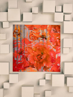 UNALLUME BY NISHA - Orange Floral Pocket Square