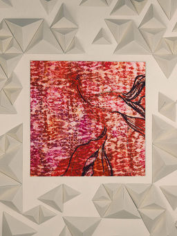 UNALLUME BY NISHA - Red Printed Pocket Square