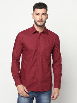 CRIMSOUNE CLUB - Men Maroon Floral Shirt