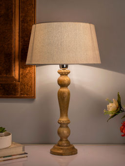 Homesake - Eureka Natural Wood Table Lamp Khadi Shade