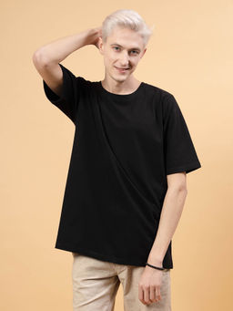 RIGO - Men Black Jersey Oversized Printed T-shirt