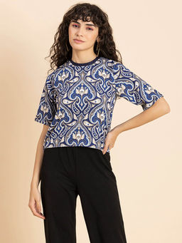 Moomaya - Women Blue Printed Top