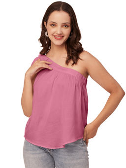 Moomaya - Women Pink Solid Sleeveless Top
