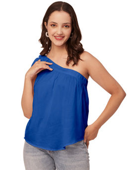 Moomaya - Women Blue Solid Sleeveless Top