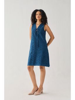 Reistor - Sleeveless Mini Dress In Teal