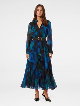 Forever New - Skyla Pleated Long Sleeve Midi Dress with Belt (Set of 2)