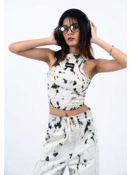 THNWHN - Black Spilled Ink Crop Top