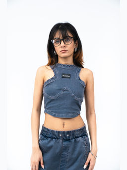 THNWHN - Blue Bubblegum Crop Top