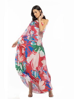 MANDIRA WIRK - Women Multi-Color Satin Printed Maxi Dress