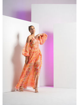 MANDIRA WIRK - Red Pancy Daisy Maxi Dress