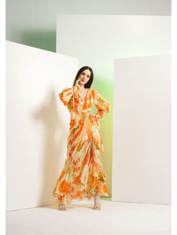 MANDIRA WIRK - Orange Lilium Maxi Dress