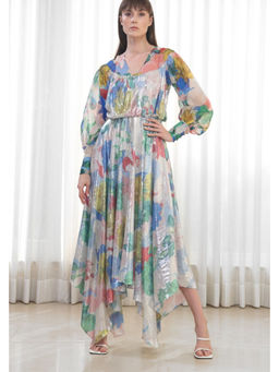 MANDIRA WIRK - Women Multi-Color Organza Embellished Maxi Dress