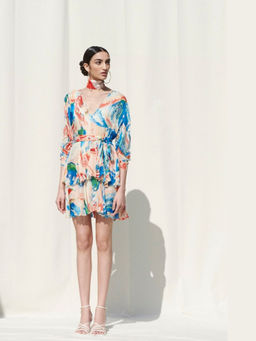 MANDIRA WIRK - Short Tierd Dress with Belt