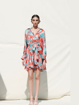 MANDIRA WIRK - Shirt Collar Short Dress