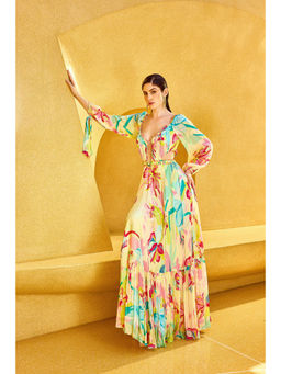 MANDIRA WIRK - Yellow Florid Dress