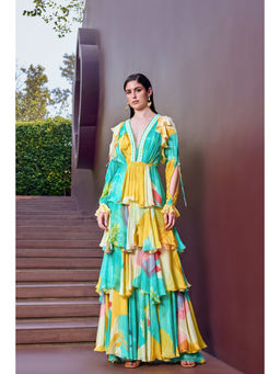 MANDIRA WIRK - Aqua Eucalyptus Layer Dress