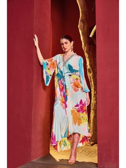MANDIRA WIRK - Sky Asymmetrical Kaftan Dress