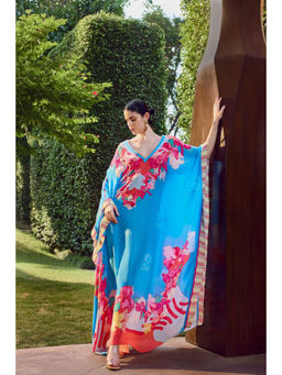 MANDIRA WIRK - Blue Azure Bloom Kaftan Dress