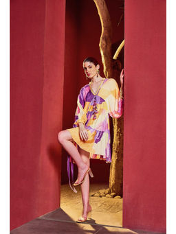 MANDIRA WIRK - Purple Orange Eucalyptus Breezy Dress